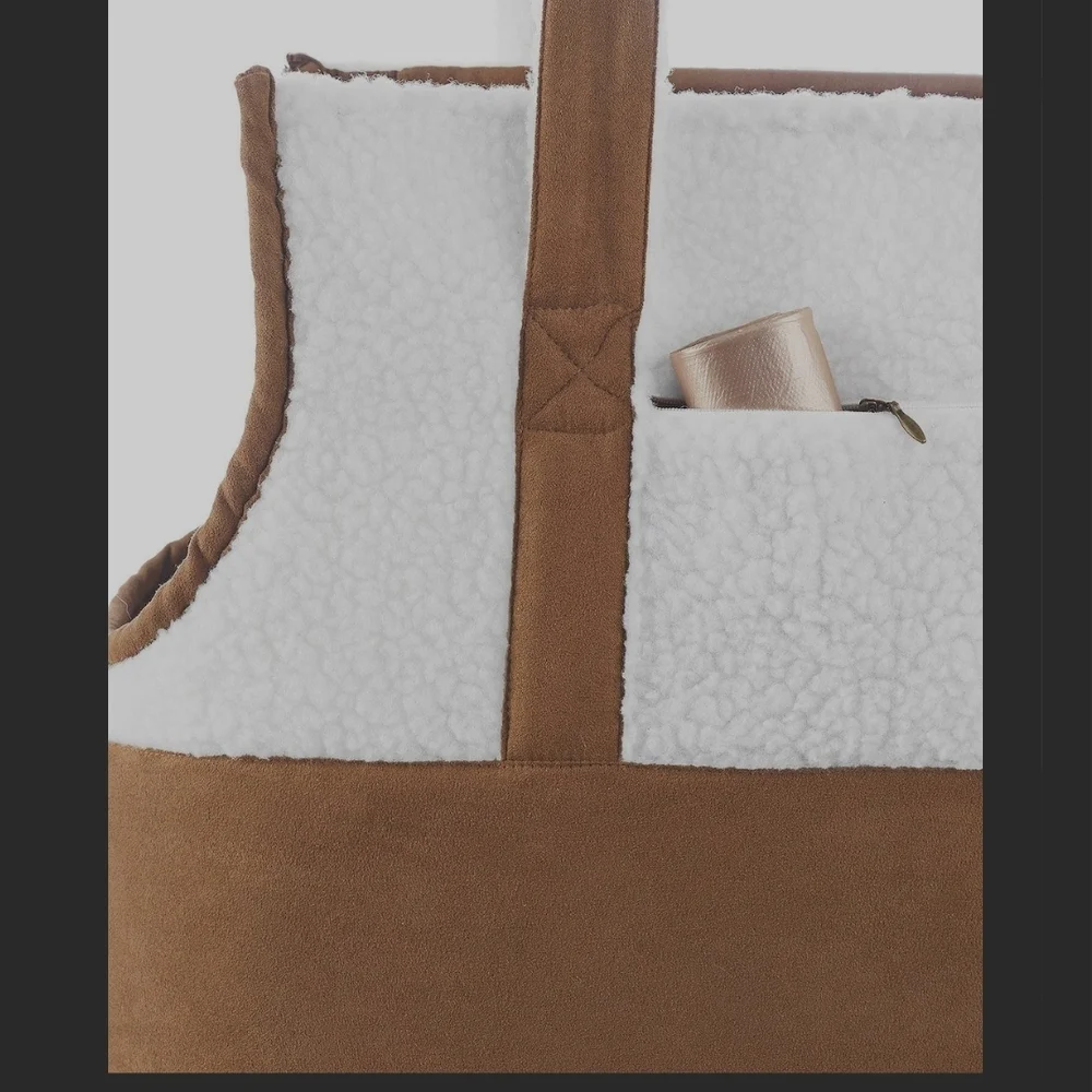 Like New Koolaburra White and Brown Pet Carrier Tote